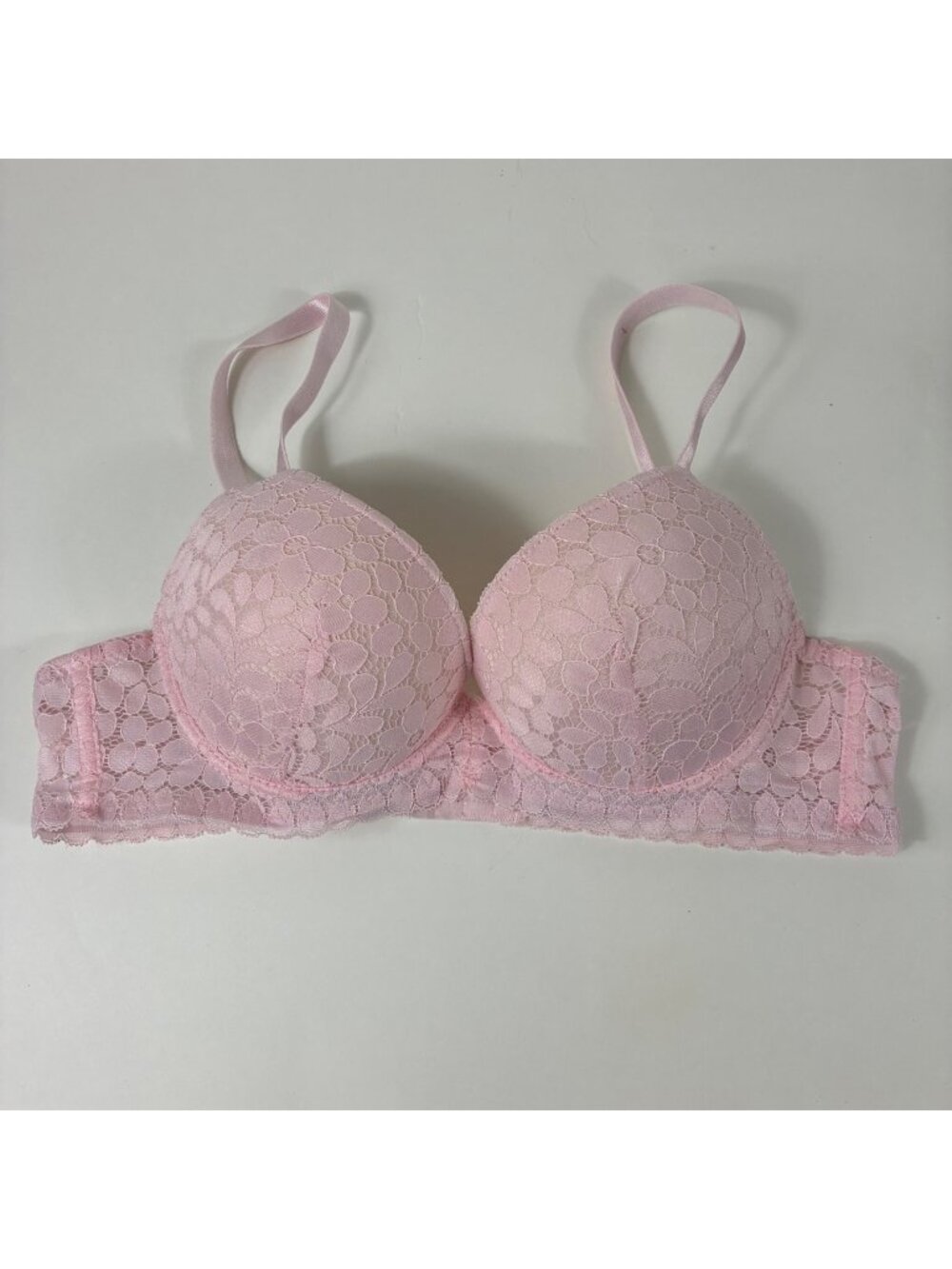 Hush Intimates Floral Lace Push-Up Underwire Bra 36B Pink Coquette SoftGirl